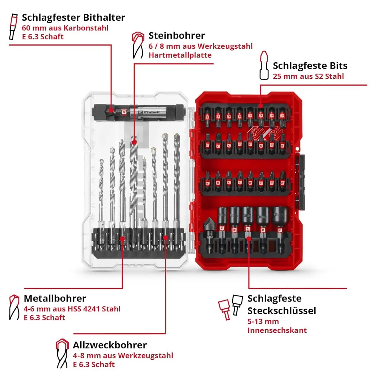 Einhell 108763 Boor- en bitassortiment 39-delig