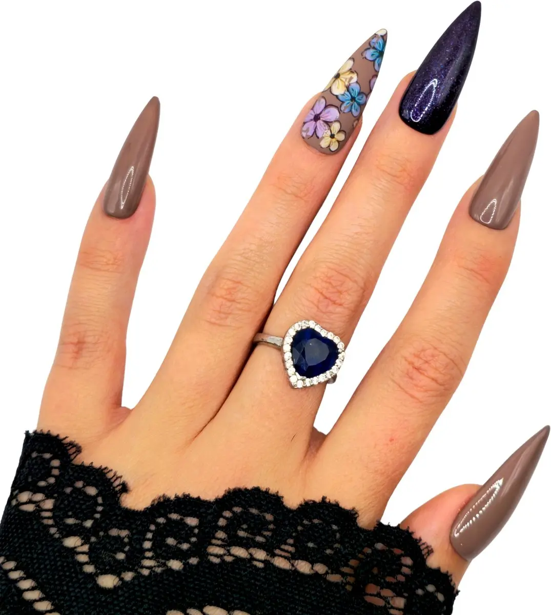 SD Press on Nails B-289 XL Stiletto Kunstnagels - Paars - 20 Stuks