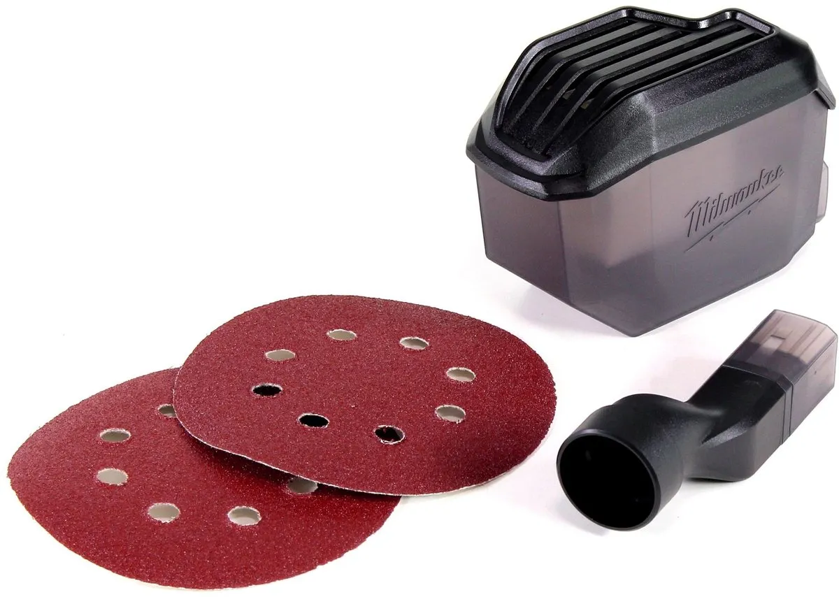 4x Toolbrothers TURTLE schuurset 125mm + Milwaukee M18 BOS125-0 accu excentrische schuurmachine 18V 125mm solo - zonder accu, zonder lader