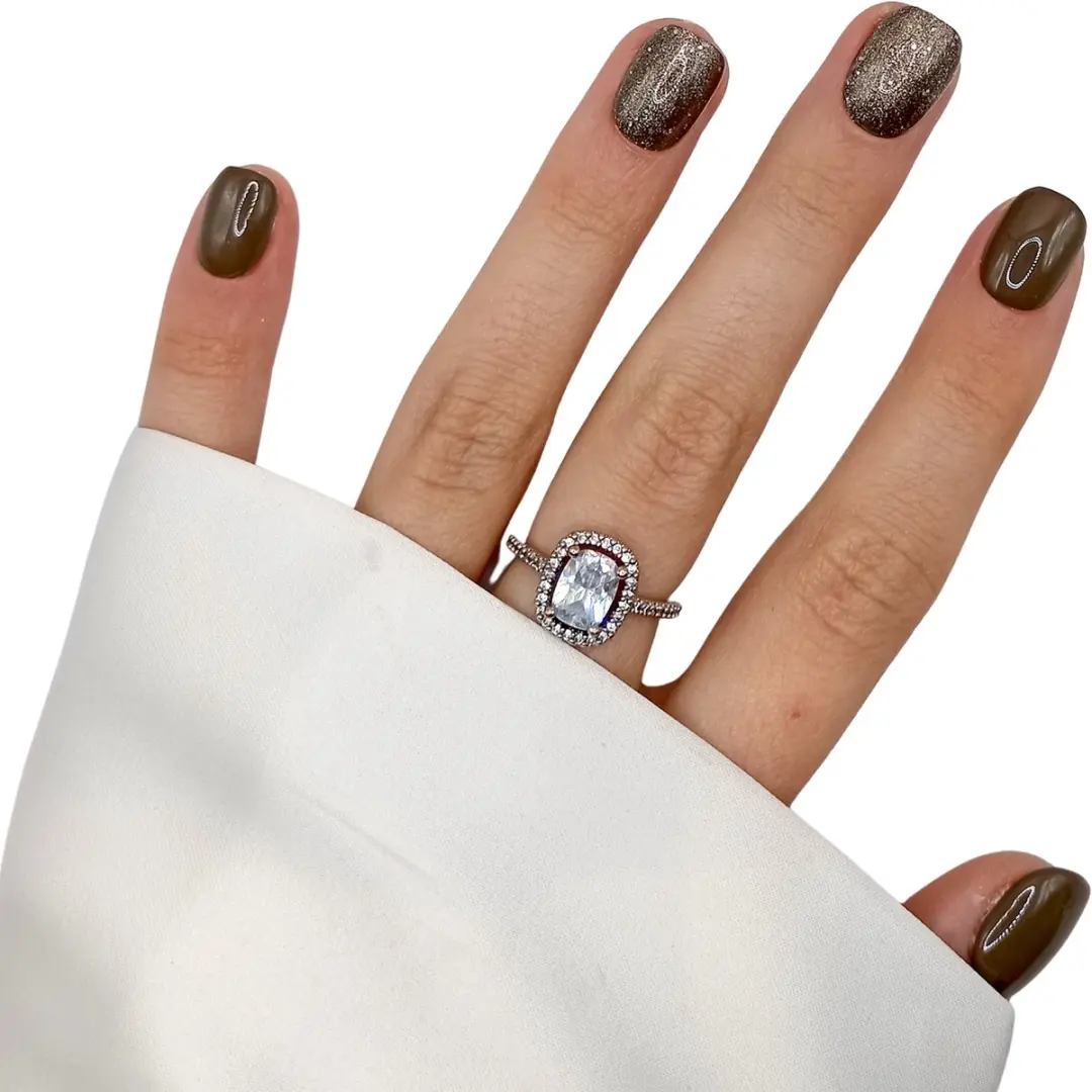 SD Press on Nails B-70 Plaknagels Bruin Glitter - 20 Stuks