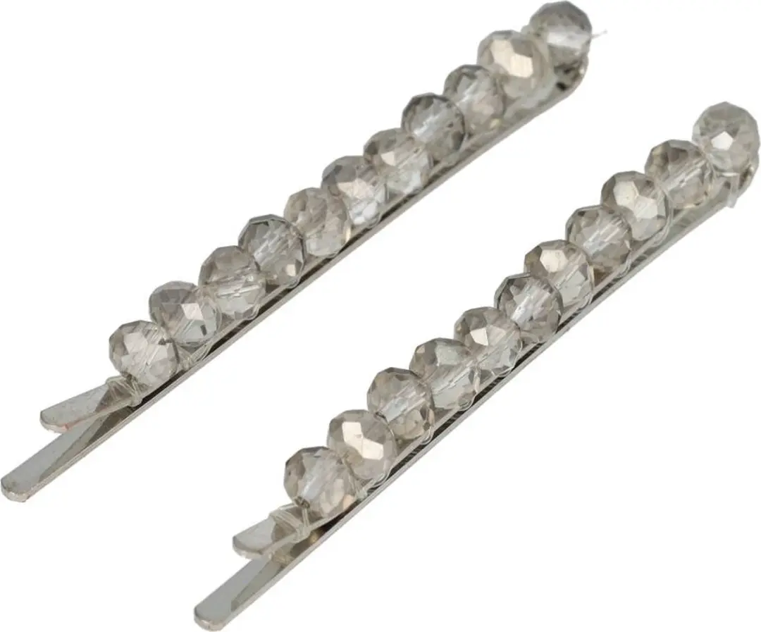 Haarsoires Schuifspeldjes 7cm - Transparant Grijs - 2 Stuks