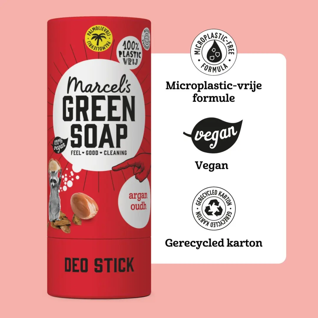 Marcel's Green Soap Deo Stick Argan & Oudh - 20 Stuks