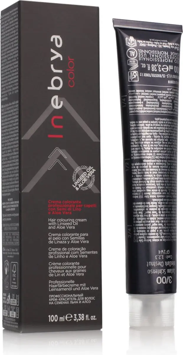 Inebrya Permanent Haarkleur Nº 3/00 Dark Intense Chestnut 100ml