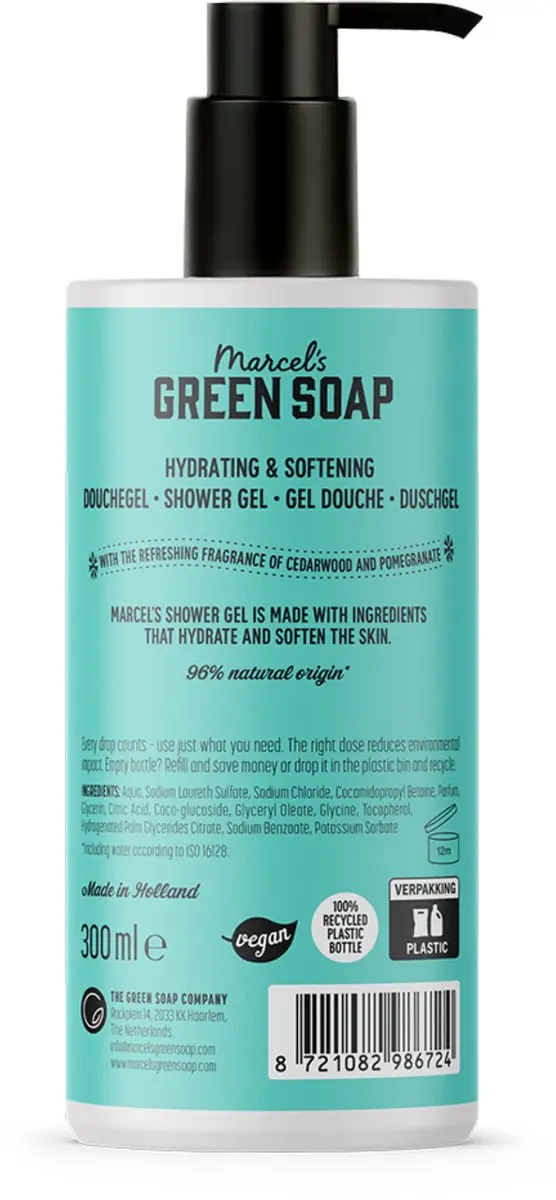 Marcel's Green Soap Douchegel Ceder & Granaatappel 6x300ml
