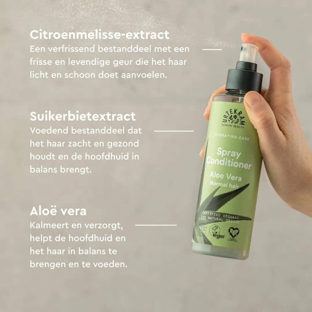 Urtekram Aloë Vera Leave-in Spray Conditioner 250ml - afbeelding 6 van 6