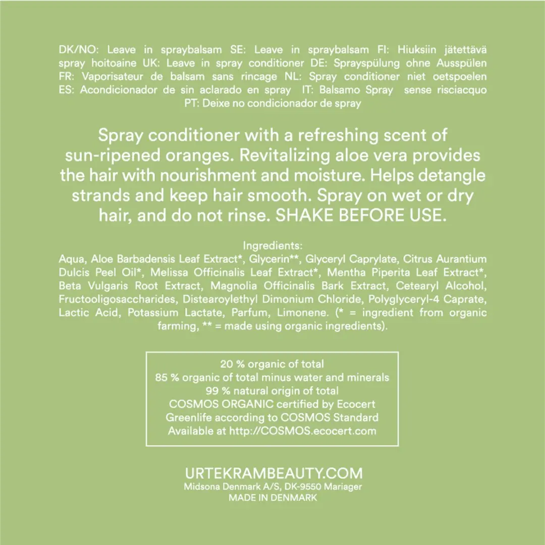 Urtekram Aloë Vera Leave-in Spray Conditioner 250ml