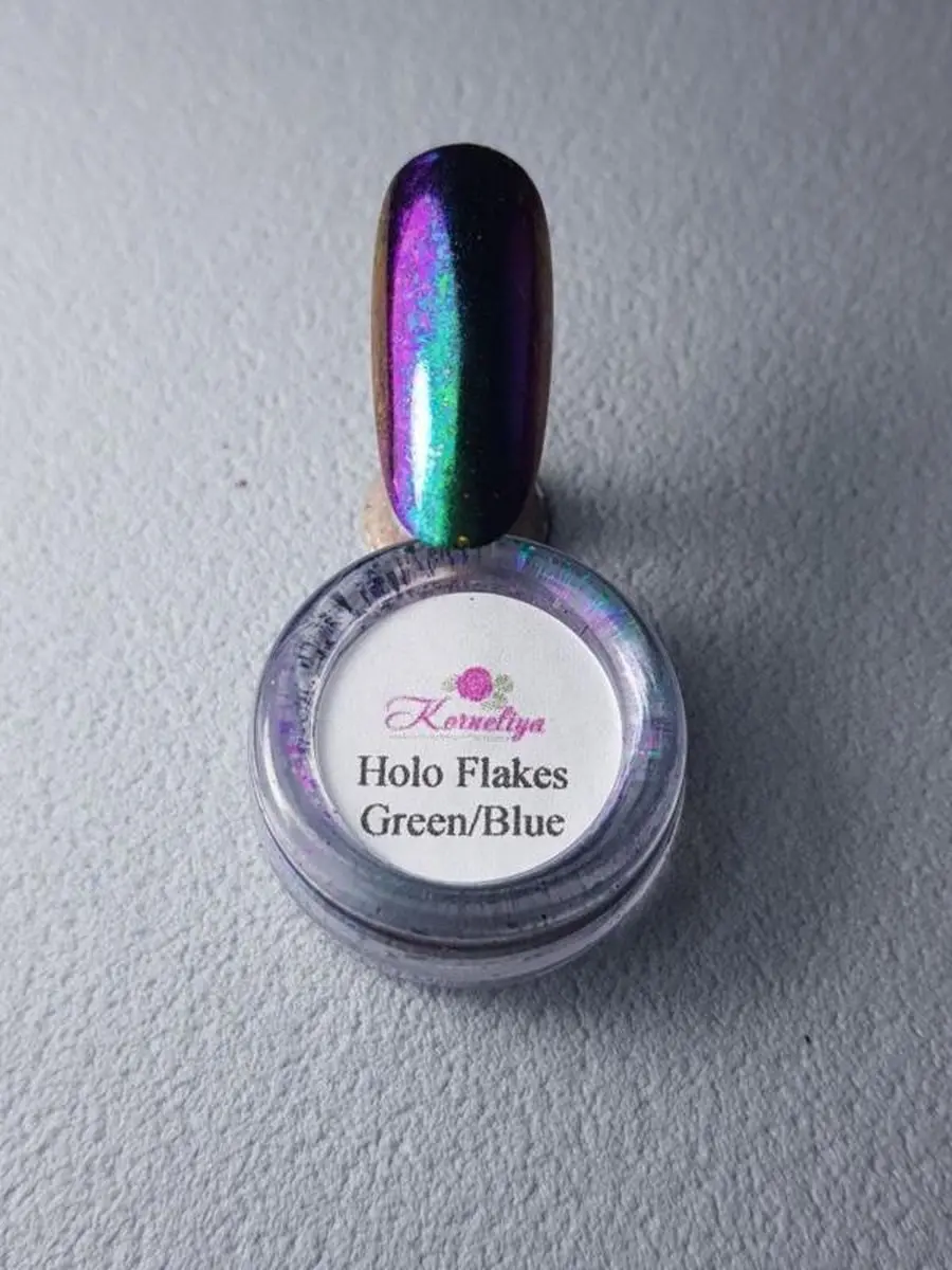 Korneliya Flakes Holografisch Green/Blue
