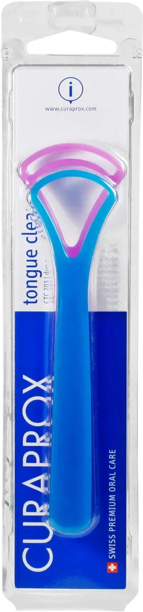 Curaprox Tongreiniger Enkelzijdig - 2 Stuks - Paars/Rozig