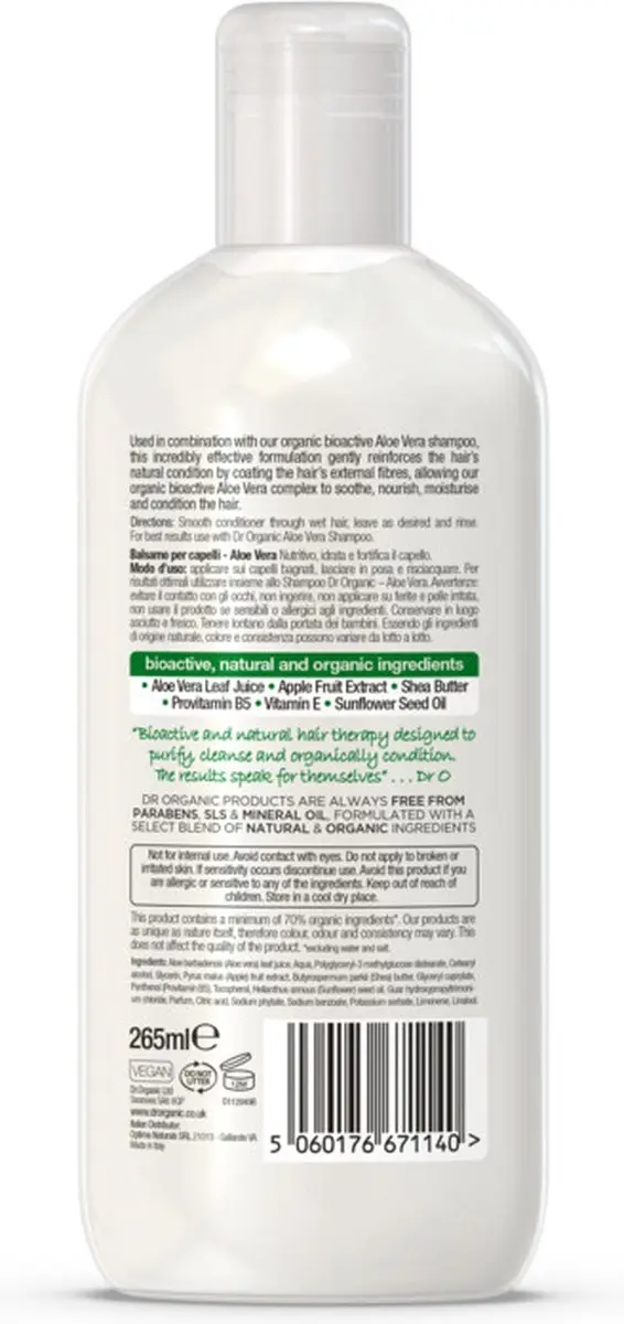 Dr. Organic Aloe Vera Conditioner 265ml - 6 Stuks