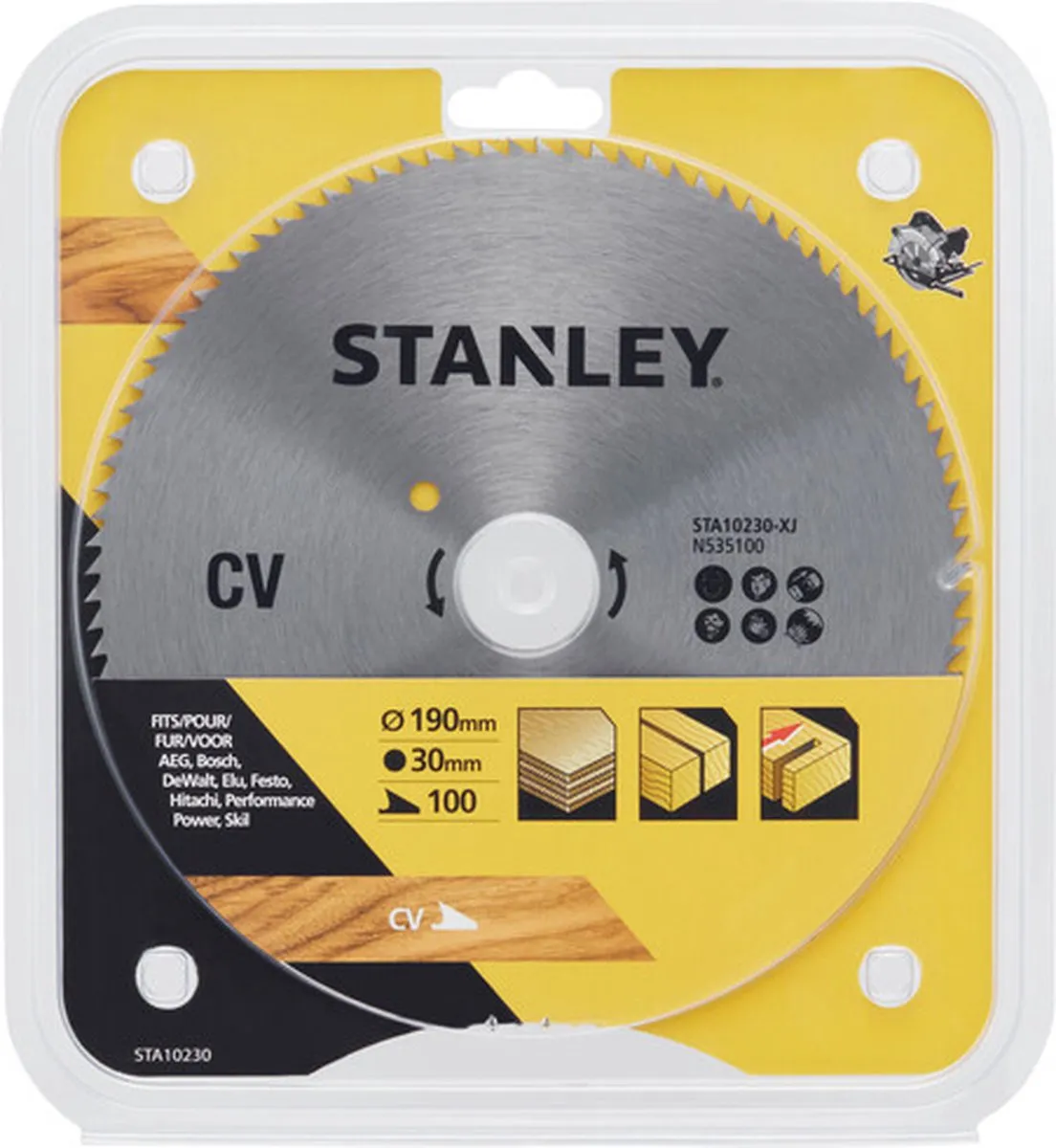 Stanley Cirkelzaagblad 190x30mm 100 Tanden STA10230-XJ