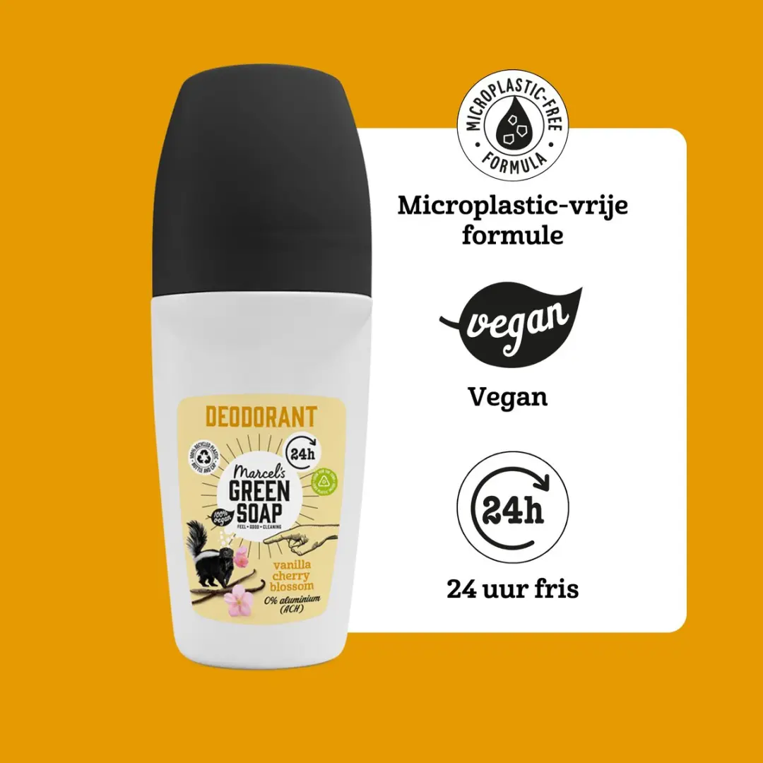 Marcel's Green Soap Deo Roller Vanille & Kersenbloesem - 250ml