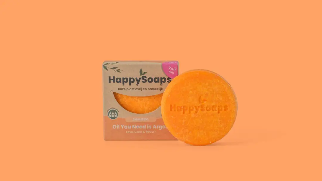 HappySoaps Oil You Need Is Argan Shampoo Bar - 2x70g - Bewaarblikje
