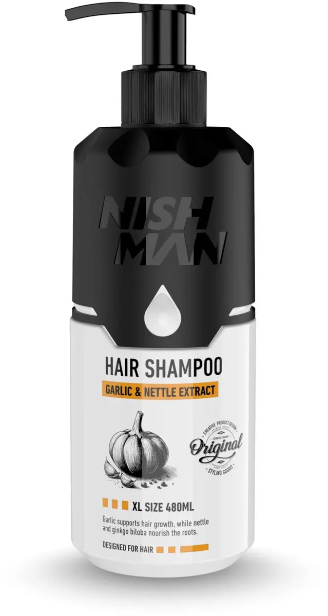 Nishman Garlic & Nettle Extract Shampoo 480ml