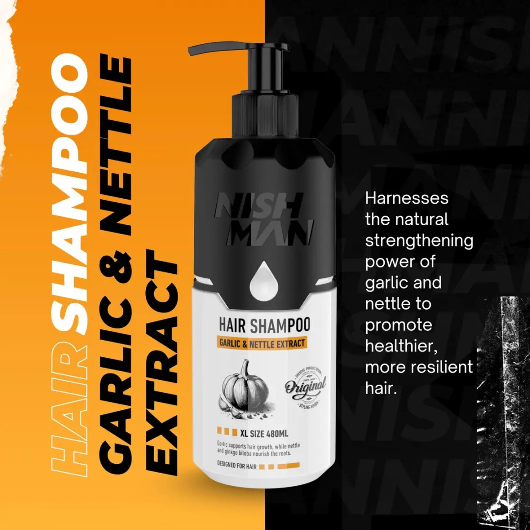 Nishman Garlic & Nettle Extract Shampoo 480ml
