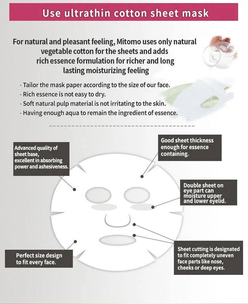 Mitomo Q10 Japan Skincare Rituals Gezichtsmasker 25g - Wit