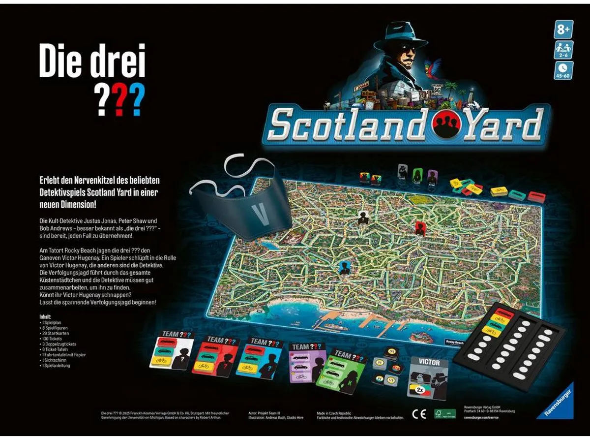 Ravensburger Die drei ??? Scotland Yard - Bordspel - afbeelding 2 van 3