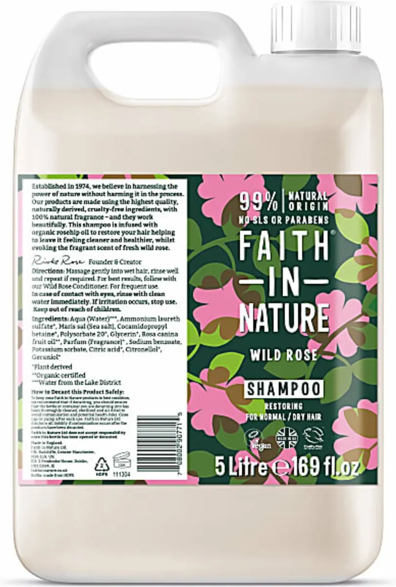 Faith In Nature Wilde Rozen Shampoo 5L