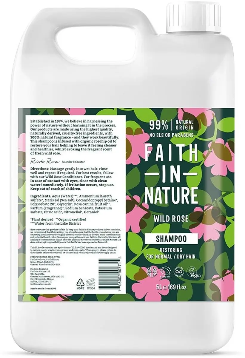 Faith In Nature Wilde Rozen Shampoo 5L