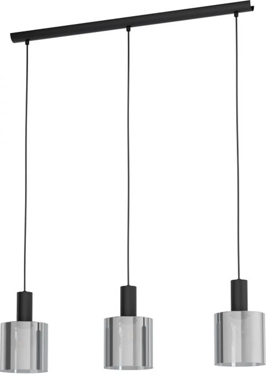 Eglo Gorosiba Hanglamp E27 - 85cm - Rookglas - Zwart