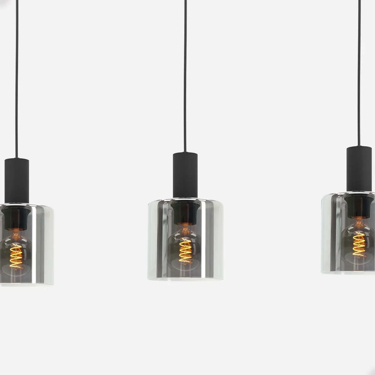 Eglo Gorosiba Hanglamp E27 - 85cm - Rookglas - Zwart