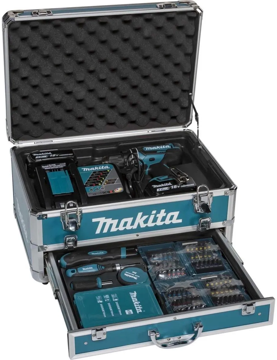 Makita DHP482RFX9 Accu-klopboorschroevendraaier - 2 Accu's - 21 Momentstanden