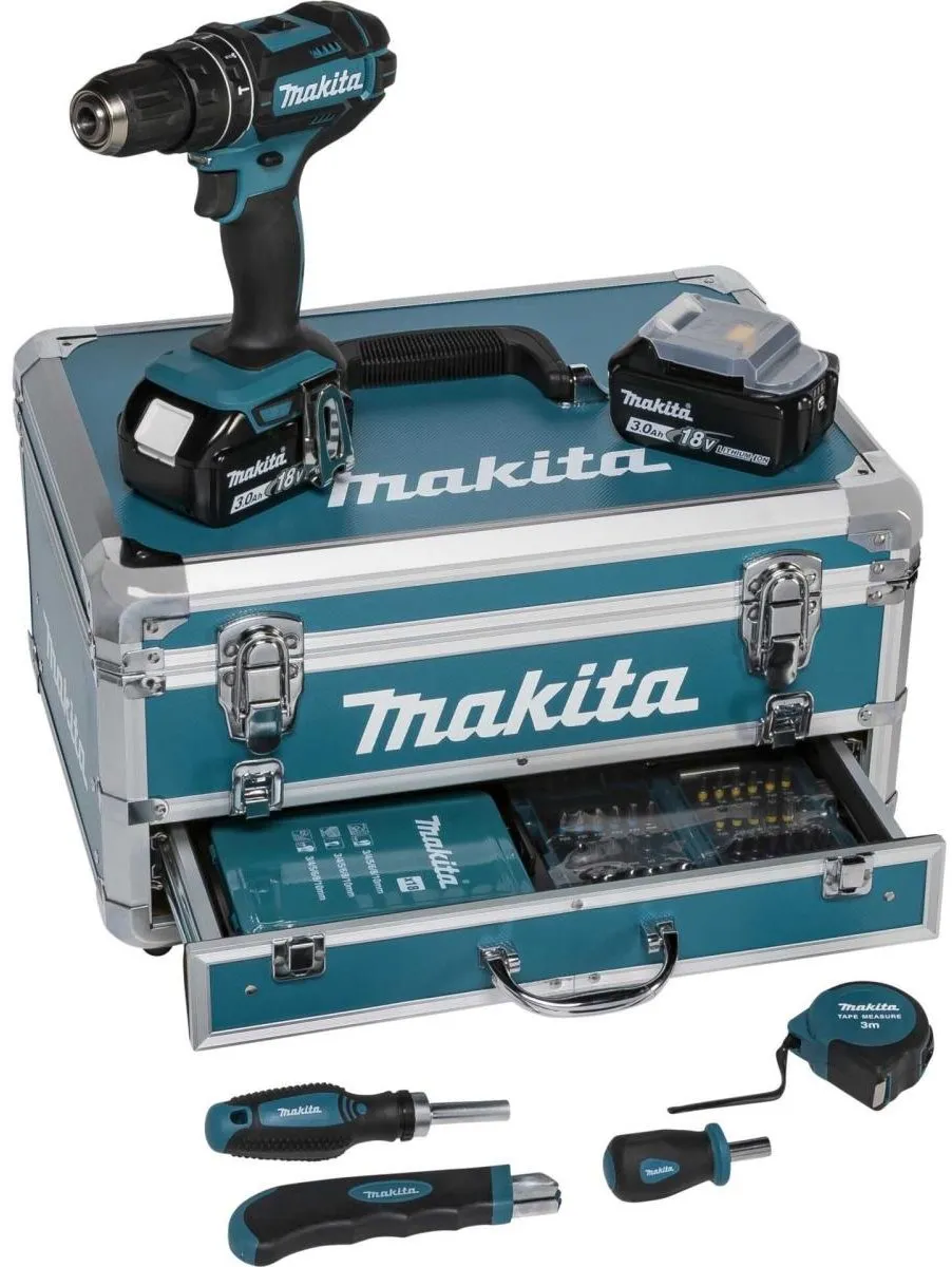 Makita DHP482RFX9 Accu-klopboorschroevendraaier - 2 Accu's - 21 Momentstanden