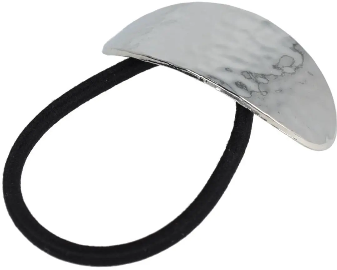 Haarsoires Haarelastiek Cuff 5cm - Zwart Zilver