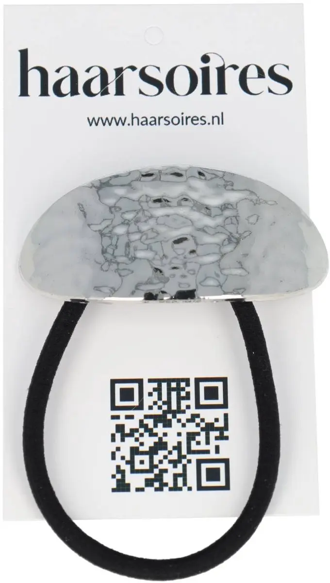 Haarsoires Haarelastiek Cuff 5cm - Zwart Zilver
