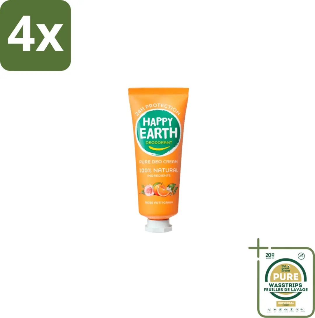 Happy Earth Deodorant Cream Rose Petitgrain 40ml