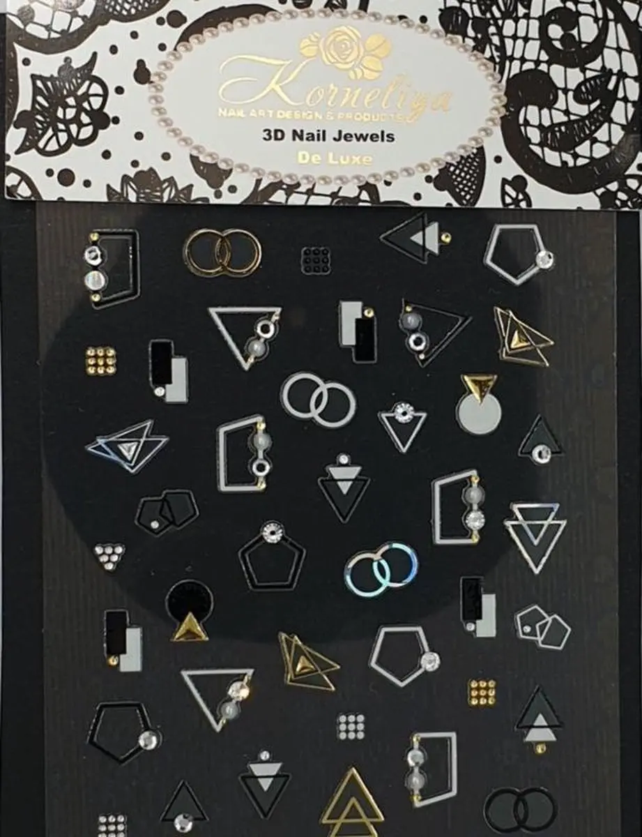 Korneliya 3D Nail Jewels DL03 Nagelstickers - Geometrische Diamanten