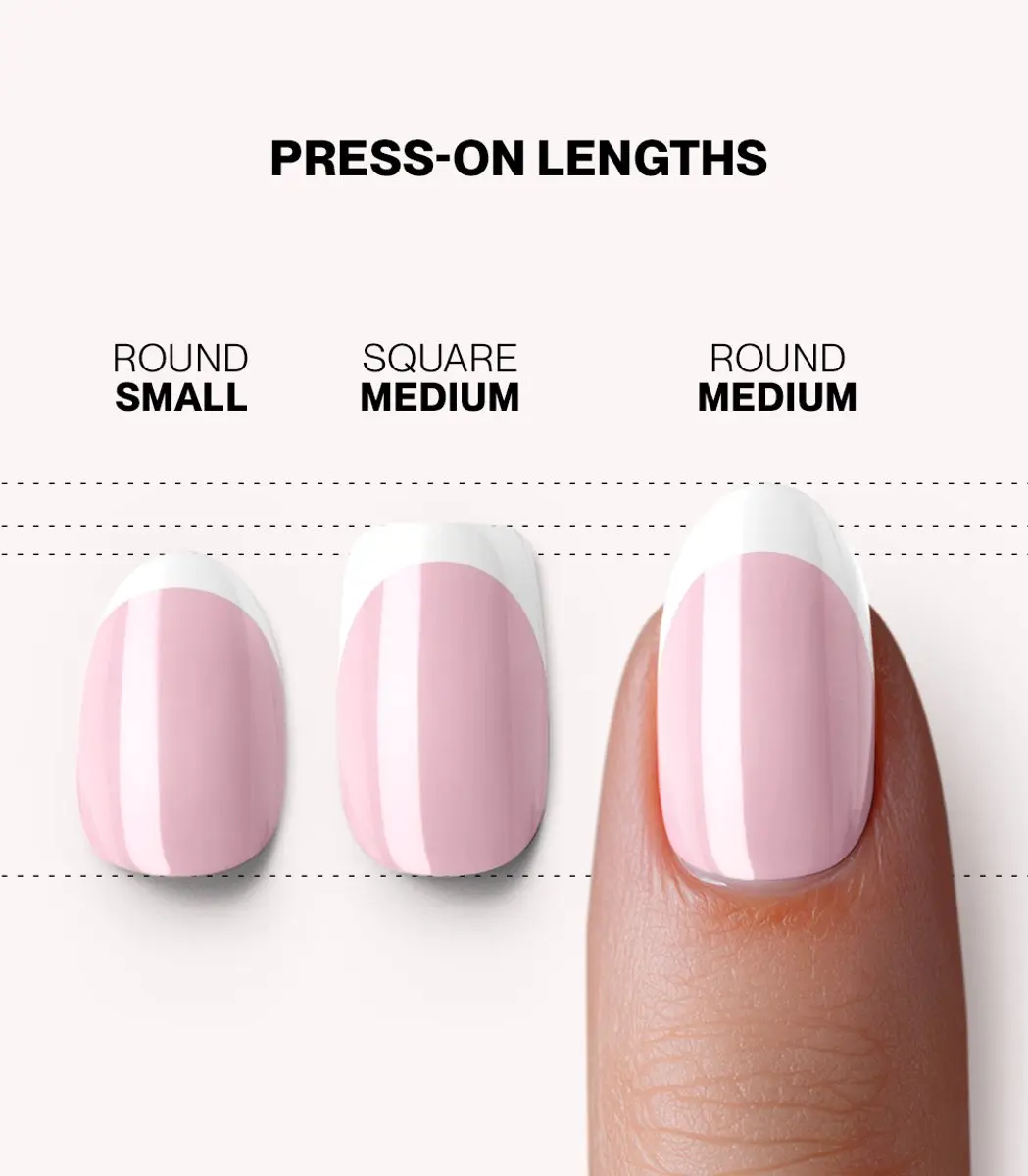 Pink Gellac Press On Nails 2001 Classic French - 30 Stuks