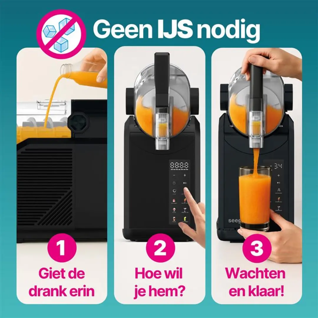 SEEGER SLFRZ1BK Slush Machine - 800W - 10 Programma's - 2L - Zwart