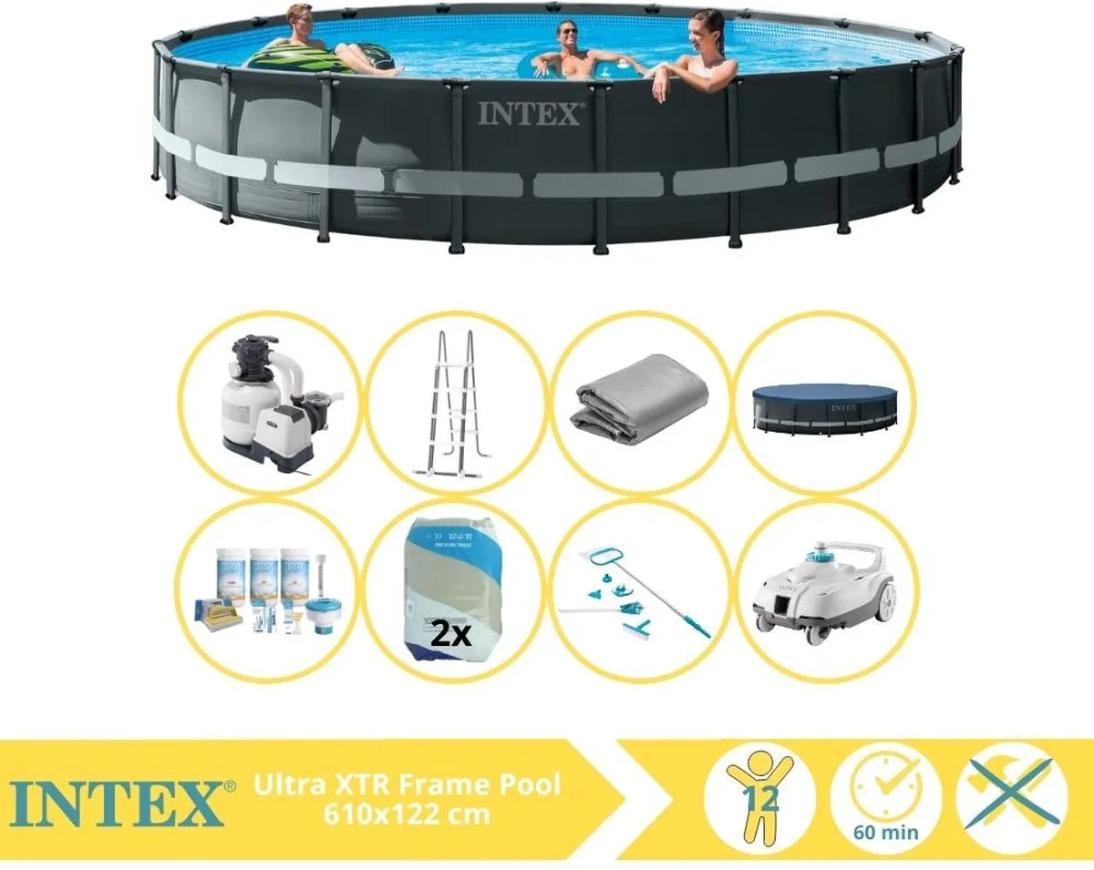 Intex Ultra XTR Frame 26334GN Opzetzwembad 610x122cm