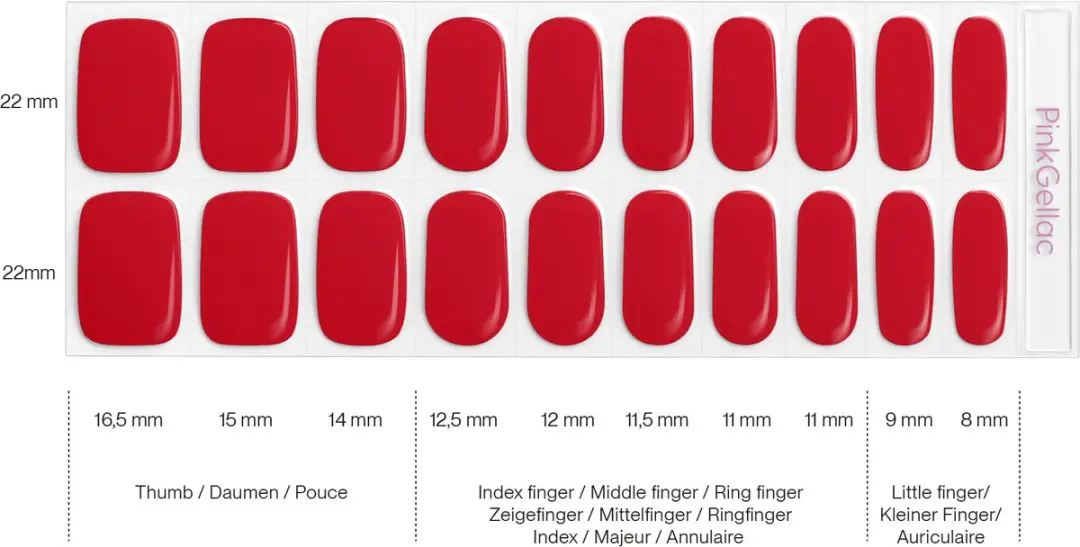Pink Gellac UV Nagelstickers Rocking Red - 20 Stuks