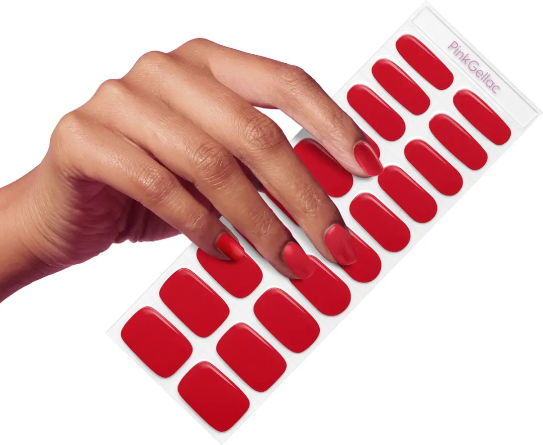 Pink Gellac UV Nagelstickers Rocking Red