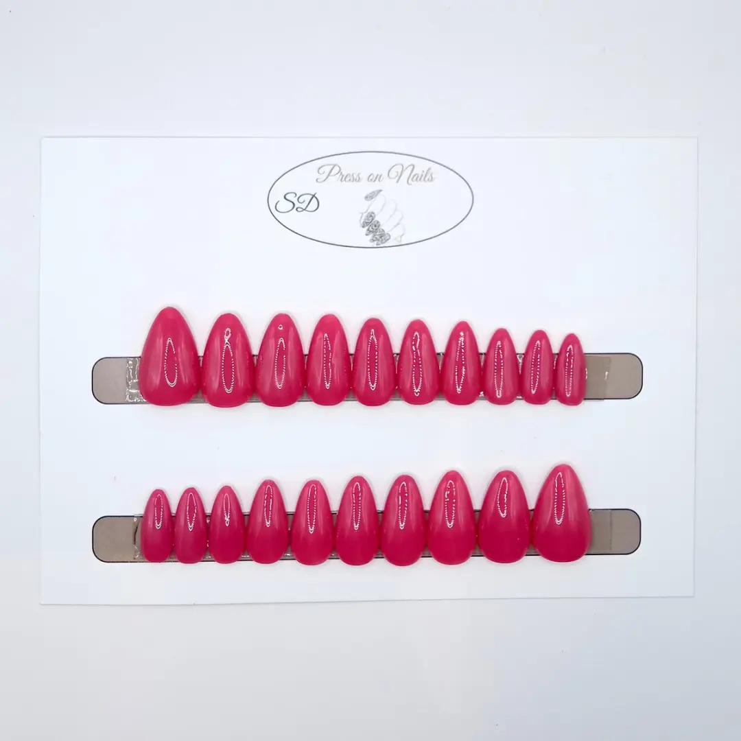 SD Press on Nails B-103 Plaknagels - 20 Stuks - Fel Roze - afbeelding 6 van 6