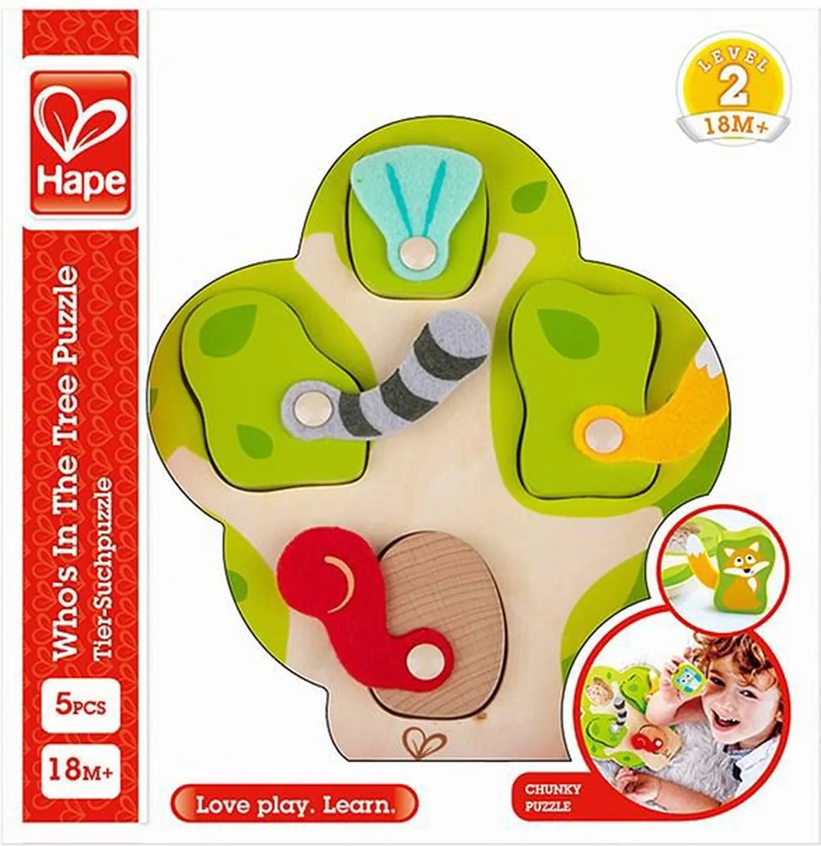Hape Who's In The Tree Junior Vormenpuzzel 4 Stuks - Multicolor
