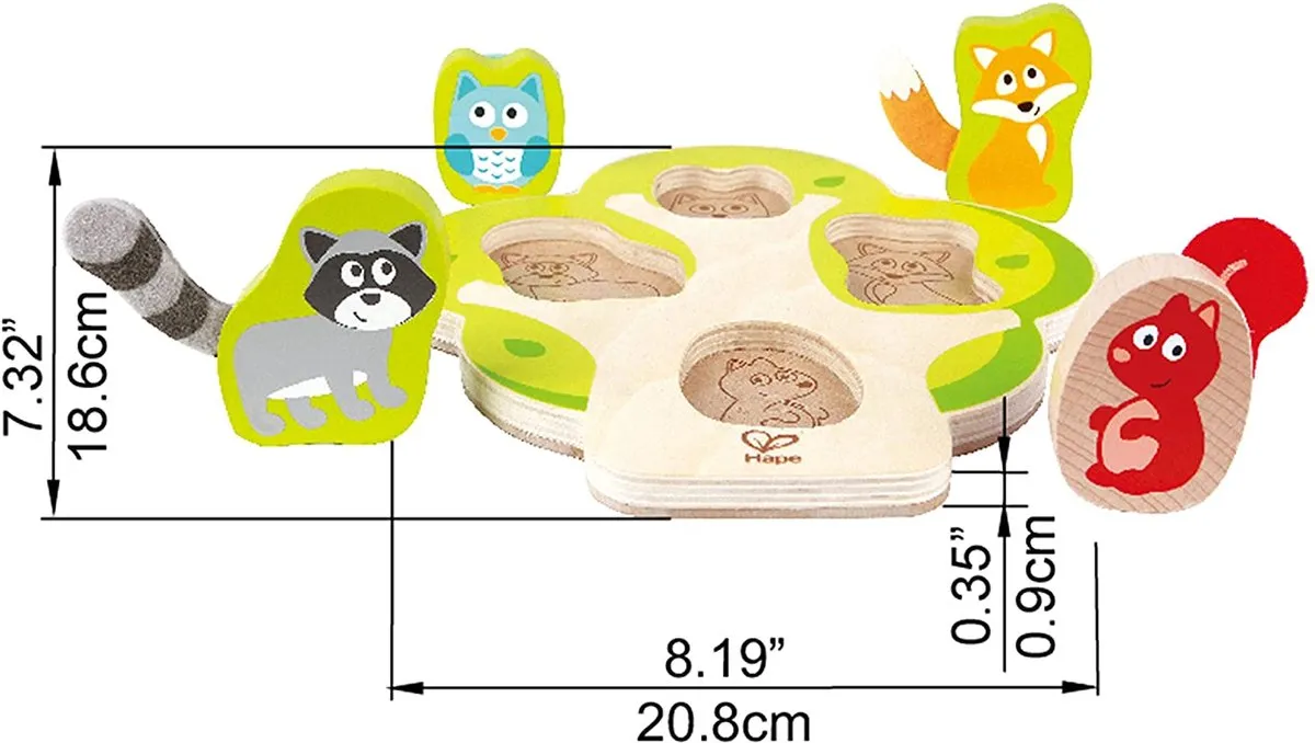 Hape Who's In The Tree Junior Vormenpuzzel 4 Stuks - Multicolor - afbeelding 6 van 6