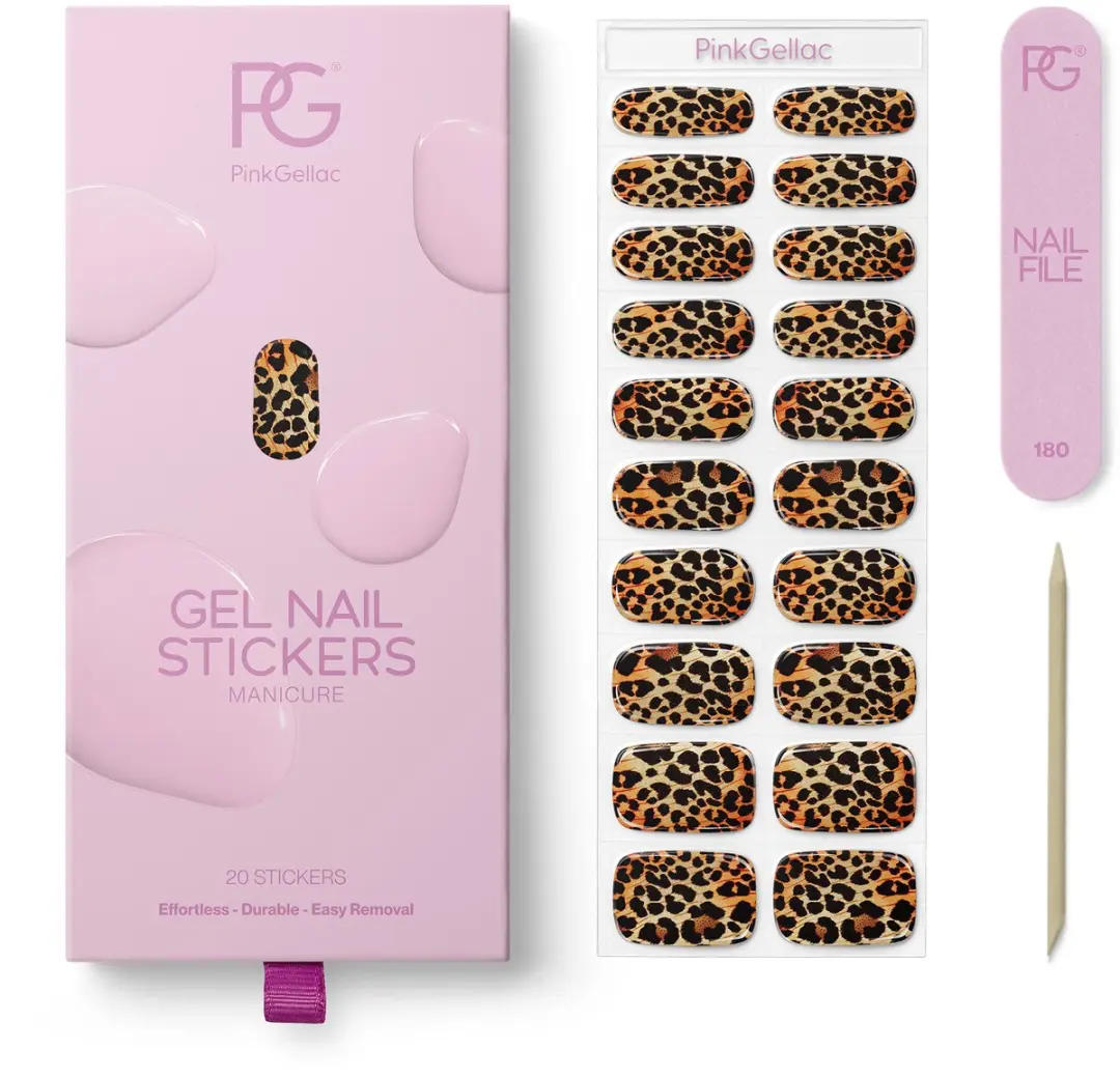 Pink Gellac UV Nagelstickers Lavish Leopard 0028 - 20 Stuks