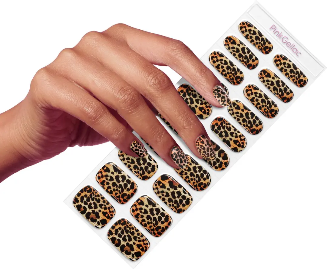 Pink Gellac UV Nagelstickers Lavish Leopard 0028