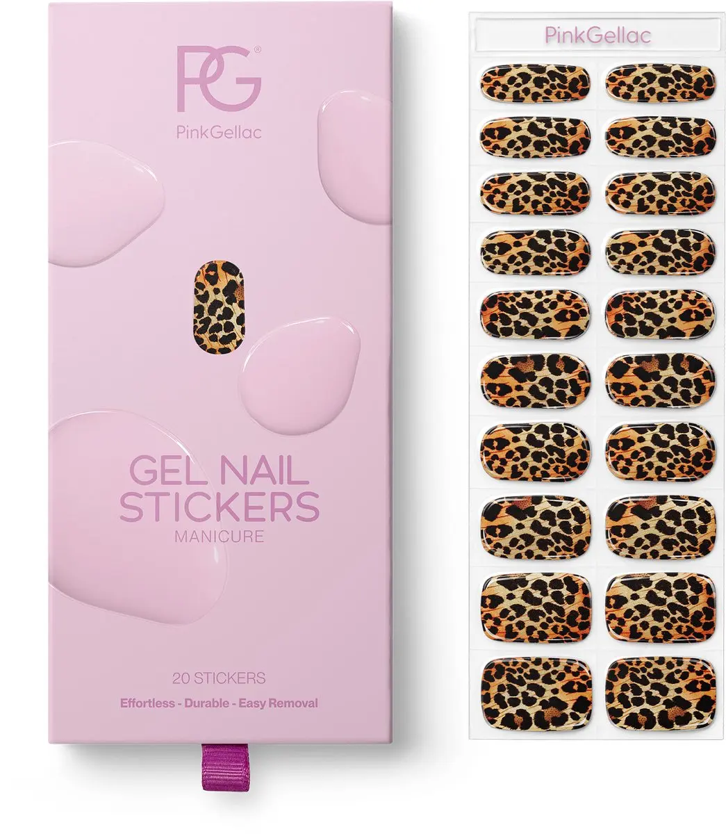 Pink Gellac UV Nagelstickers Lavish Leopard 0028 - 20 Stuks