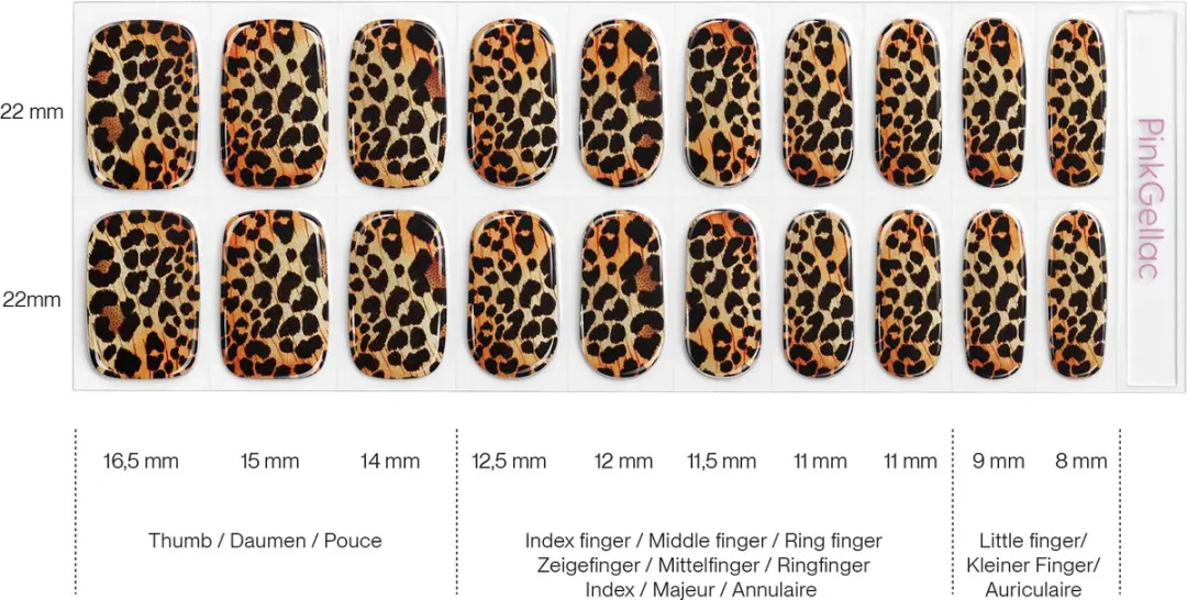 Pink Gellac UV Nagelstickers Lavish Leopard 0028 - 20 Stuks