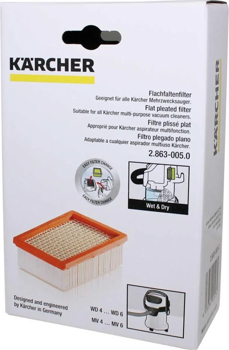 Kärcher MV/WD 4/5/6 Vlakfilter 2.863-005.0 - Stofzuigerfilter - Kleurenmix