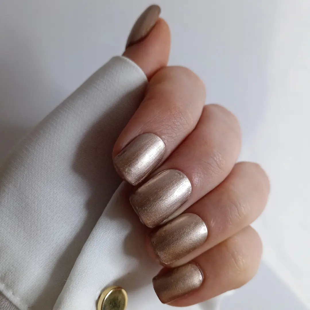 SD Press on Nails B129 Plaknagels - Metallic Goud - 20 Stuks