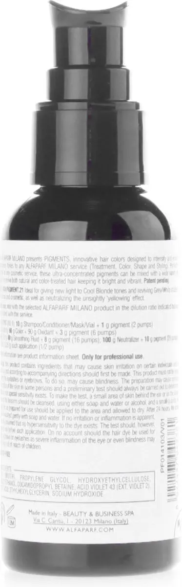 ALFAPARF Milano Pigments Nº 21/Va Paars Grijs Onthullende Crème 90ml