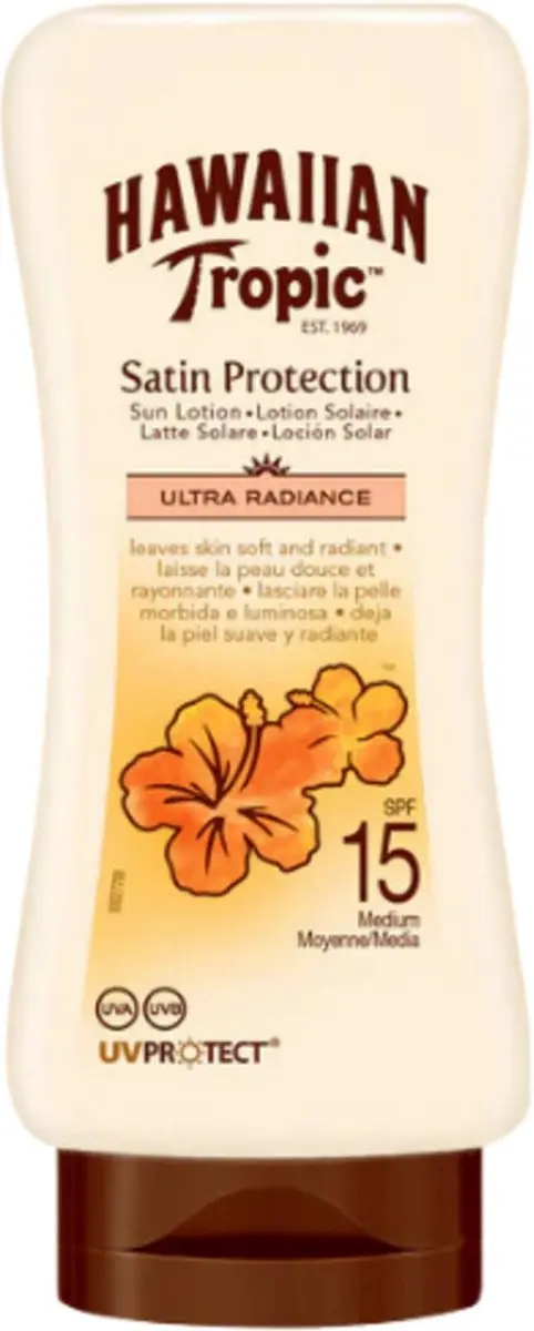 Hawaiian Tropic Glowing Protection SPF 15 Zonnebrand Lotion 180ml - 6 Stuks