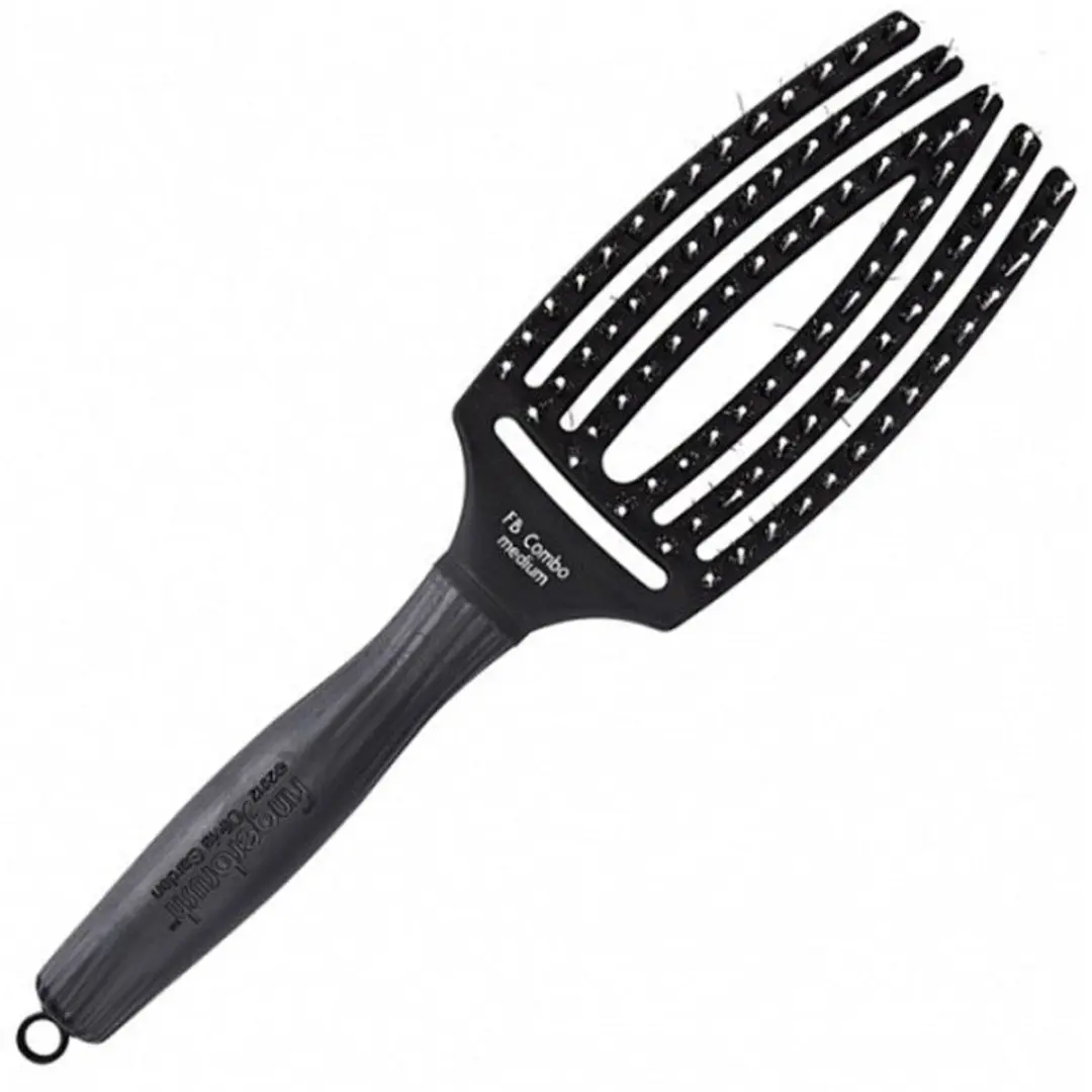 Olivia Garden Finger Brush Combo Medium Haarborstel - Zwart