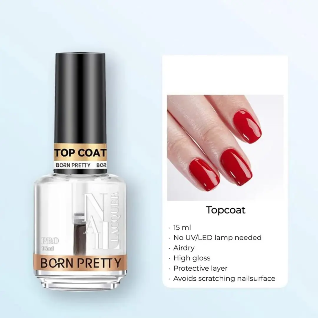 Born Pretty Topcoat Nagellak Transparant - 15ml - 2 Stuks