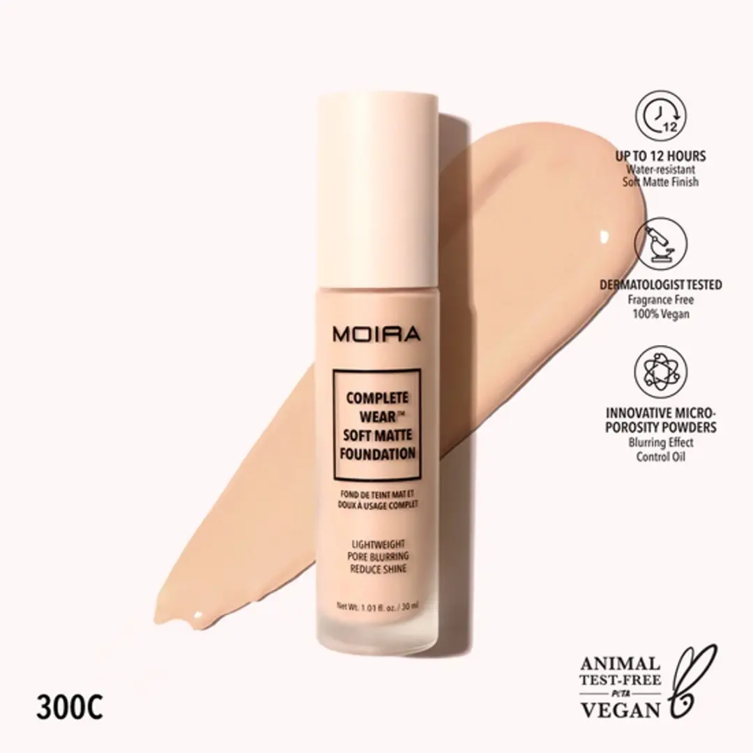 Moira Beauty Complete Wear Soft Matte Foundation 300C - 30ml