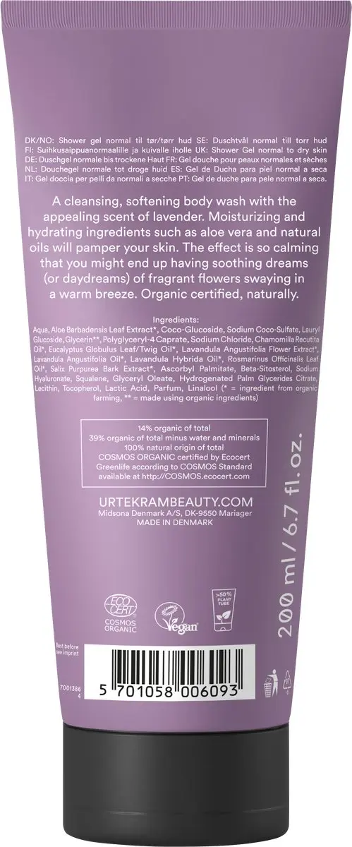 Urtekram Soothing Lavender Bodywash 200ml